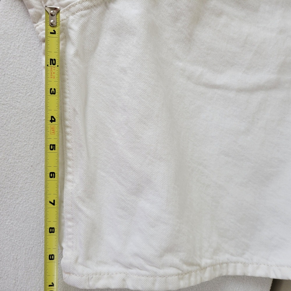 We The Free Free People White Denim High Rise Bermuda Shorts Button Fly Size 29 - Picture 14 of 15